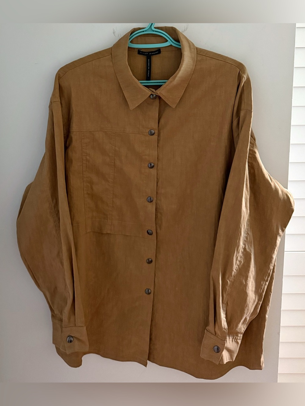 Sarah Pacini Linen Shirt - Denim Dream L
